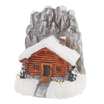 Miniatur Berghütte beschneit 4cm