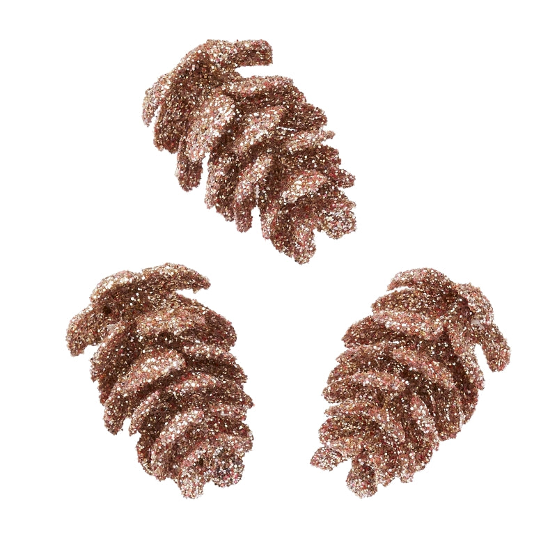 Tannenzapfen Glitzer 2,5cm 8 Stück Tannenzapfen
