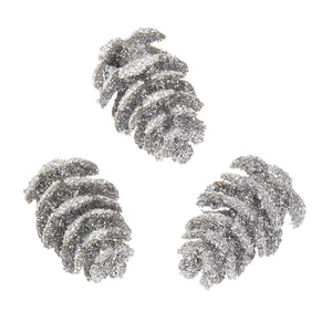 Tannenzapfen Glitzer 2,5cm 8 Stück Tannenzapfen