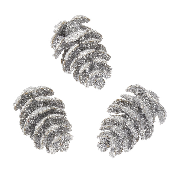 Tannenzapfen Glitter 2,5cm 8 Stück Pinecone