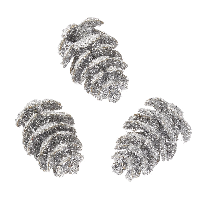 Tannenzapfen Glitzer 2,5cm 8 Stück Tannenzapfen