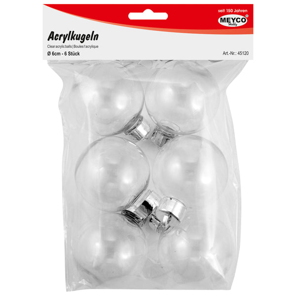 Acrylkugeln, transparente Christbaumkugeln, Plastikkugeln durchsichtig