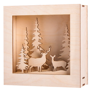 Holzbausatz 3D-Motivrahmen Winterland 14teilig 20x20x6,6cm