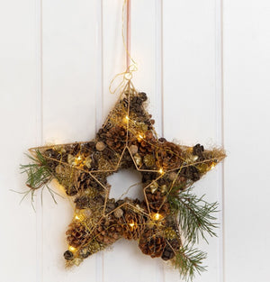 Drahtornament Stern Drahtstern aus Messing 34x30cm