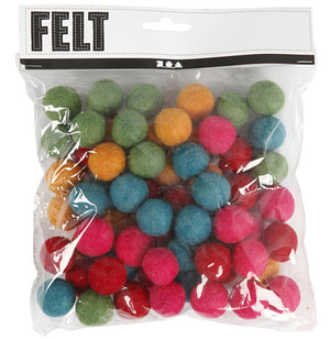 Filzkugeln bunt gemischt 20mm 64 Stück