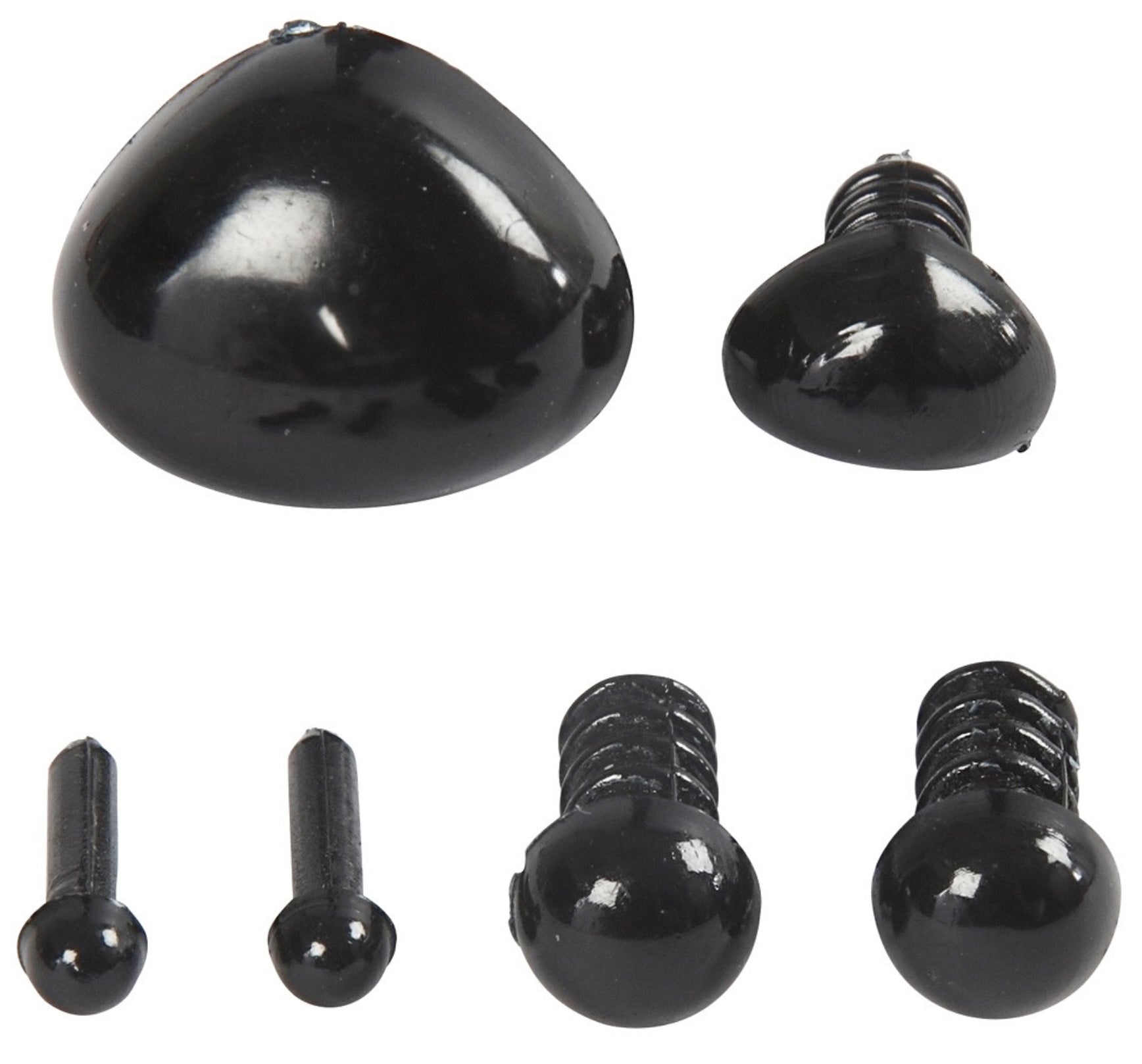 Augen und Nasen: 3+6mm 8x6+14x11mm Schwarz 20Sets Sicherheitsaugen Sicherheitsnasen