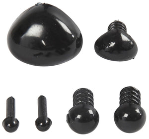 Augen und Nasen: 3+6mm 8x6+14x11mm Schwarz 20Sets Sicherheitsaugen Sicherheitsnasen