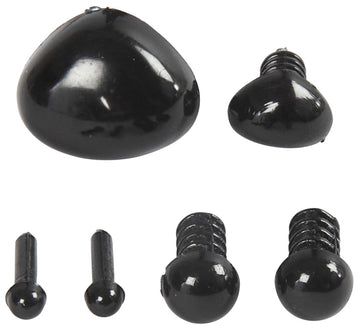 Augen und Nasen: 3+6mm 8x6+14x11mm Schwarz 20Sets Sicherheitsaugen Sicherheitsnasen