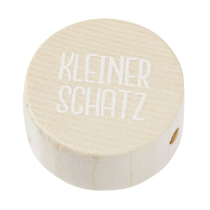 Schnullerkette Schnulli-Scheibe mit Aufschrift 20x10mm verschiedene Motive