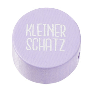 Schnullerkette Schnulli-Scheibe mit Aufschrift 20x10mm verschiedene Motive