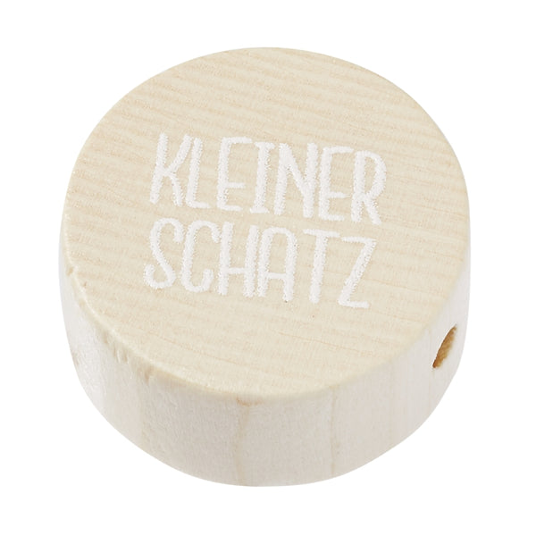 Schnullerkette Schnulli-Scheibe mit Aufschrift 20x10mm verschiedene Motive