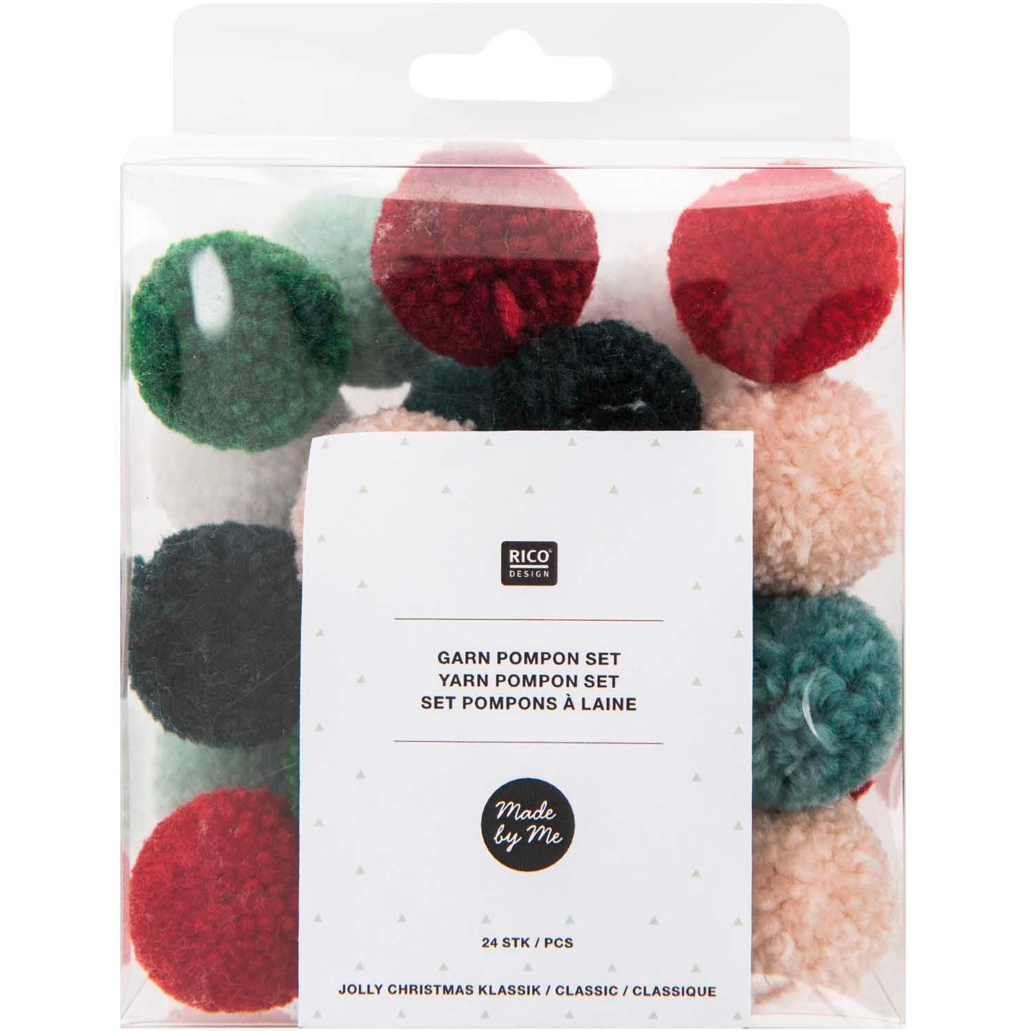Garn Pompon Set 24 Stück 30mm
