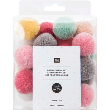Garn Pompon Set 24 Stück 30mm