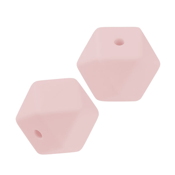Schnulli-Silikon Perlen Sechseck 14mm 3 Stück