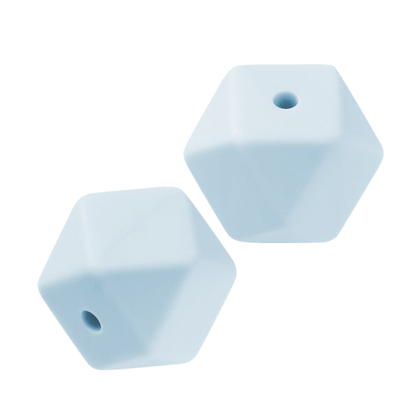 Schnulli-Silikon Perlen Sechseck 14mm 3 Stück