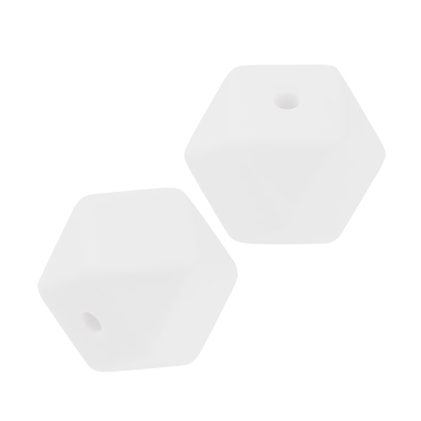 Schnulli-Silikon Perlen Sechseck 14mm 3 Stück
