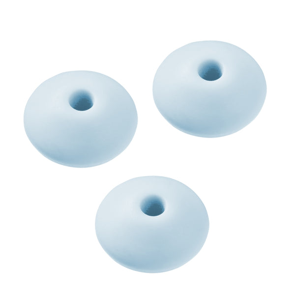 Schnulli-Silikon Schnullerketten-Perle Linse 12mm 6 Stück