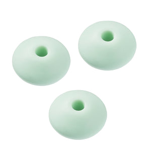 Schnulli-Silikon Schnullerketten-Perle Linse 12mm 6 Stück