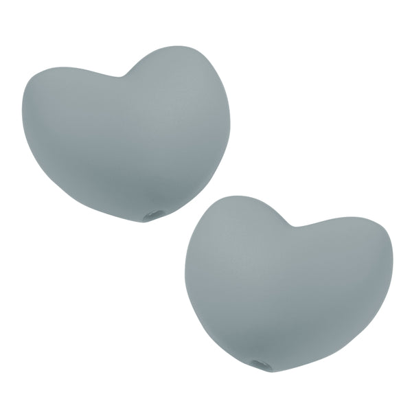 Schnulli-Silikon Schnullerketten-Perle Herz lebensmittelecht 20mm 3 Stück