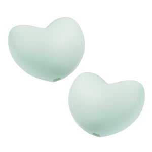 Schnulli-Silikon Schnullerketten-Perle Herz lebensmittelecht 20mm 3 Stück