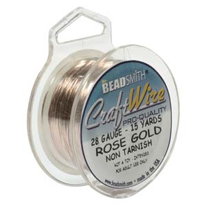Schmuckdraht 0,3mm Roségold, 28gauge, 14 m, Häkeldraht