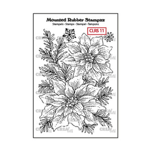 Gummistempel Crealies Mounted Rubber Stampzz Nr.11 Poinsettia Weihnachtsstern 10x7,5cm
