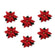 Knöpfe Weihnachtsstern Red Poinsettias 5 Stk. 2,5cm