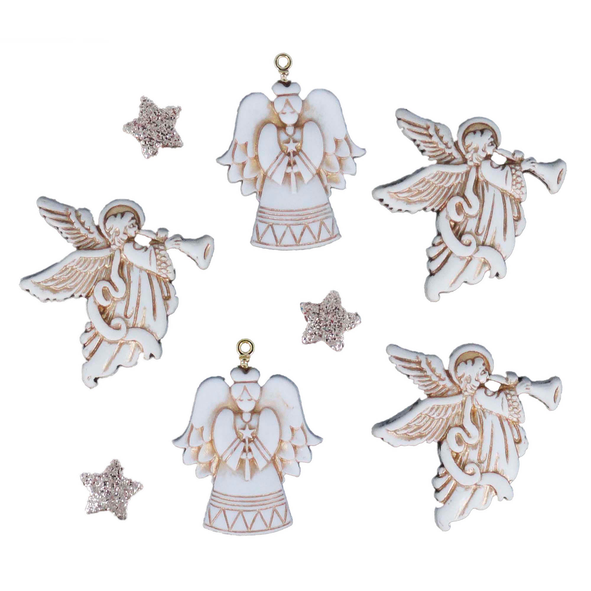 Knöpfe Glitter Angels Engel 5Stk