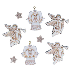 Knöpfe Glitter Angels Engel 5Stk