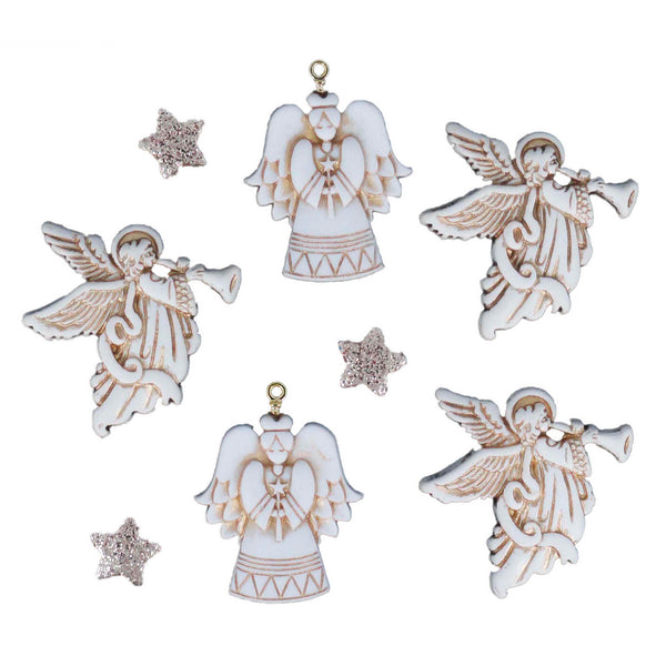 Knöpfe Glitter Angels Engel 5Stk