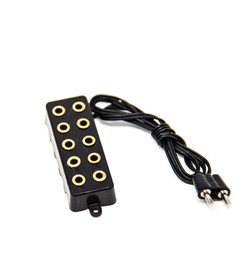 Steckerleiste 5-fach für Niedervoltstecker mit Kabel 47cm 4,8x1,6cm