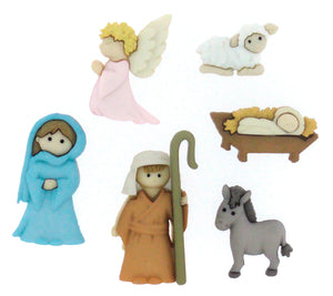 Heilige Familie Knöpfe Nativity Krippenszene