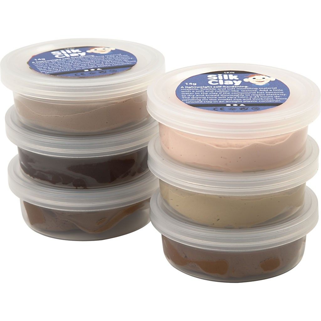 Silk Clay lufttrocknende Modelliermasse Set Brauntöne 6x14g