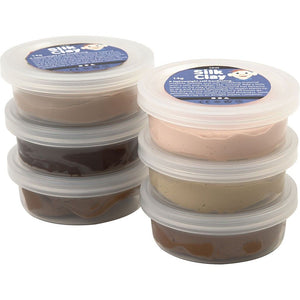 Silk Clay lufttrocknende Modelliermasse Set Brauntöne 6x14g