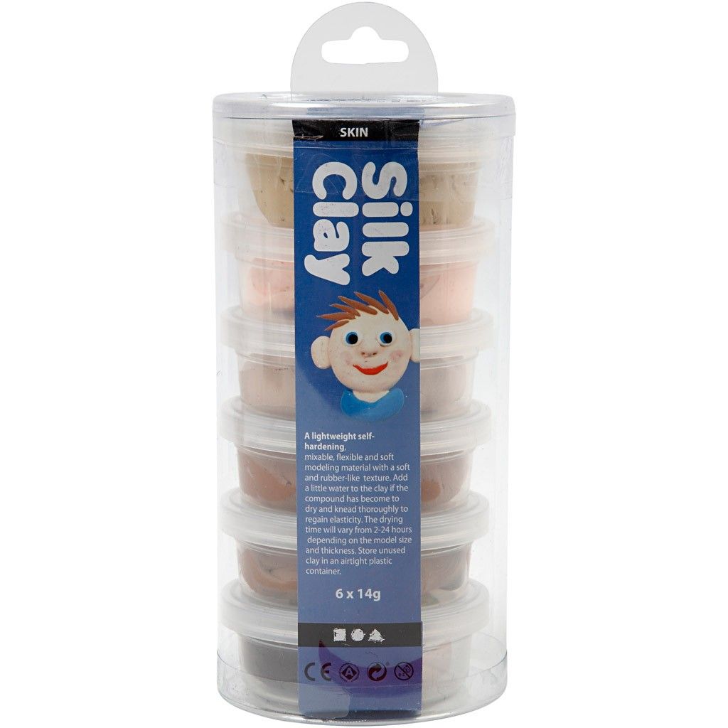 Silk Clay lufttrocknende Modelliermasse Set Brauntöne 6x14g
