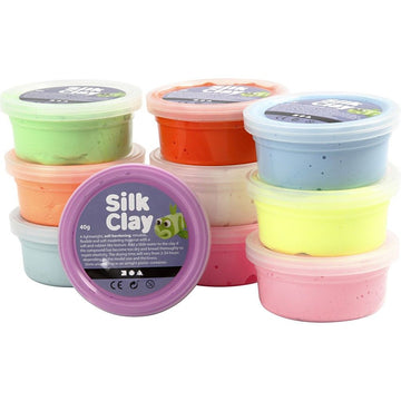 Silk Clay Modelliermasse lufttrocknend Neon Mix 10 x 40g