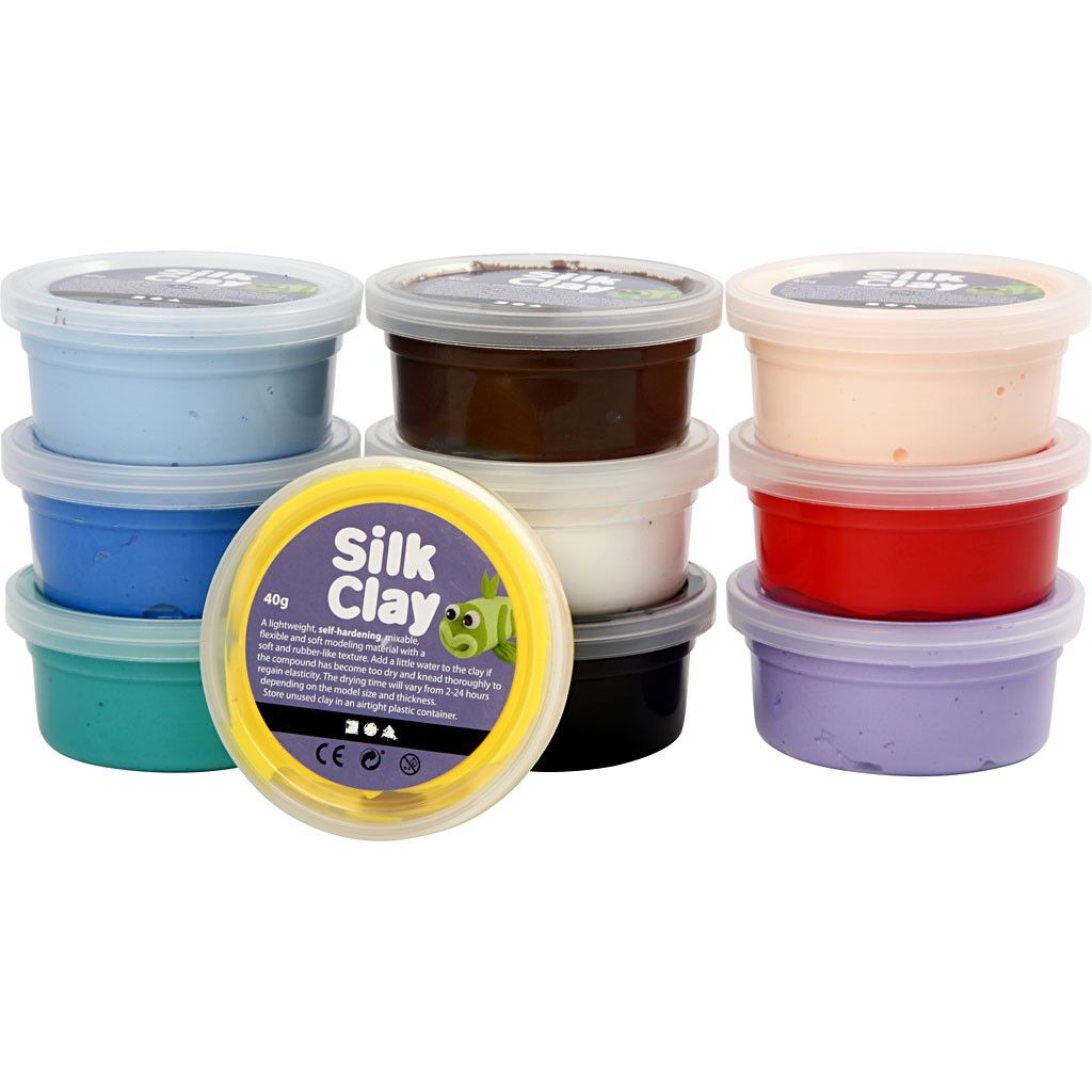 Silk Clay lufttrocknende Modelliermasse Sortiment Basic 10x40g
