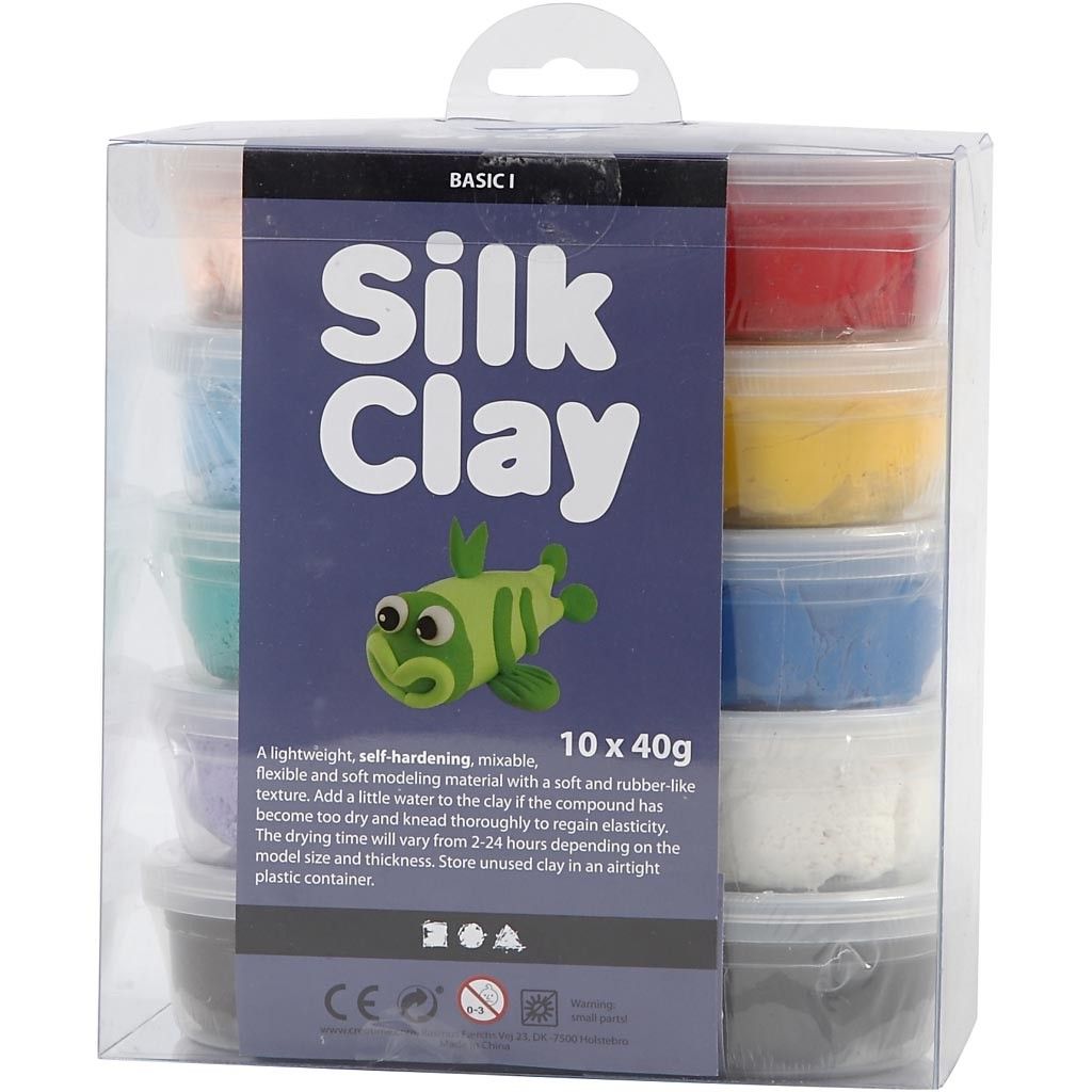 Silk Clay lufttrocknende Modelliermasse Sortiment Basic 10x40g