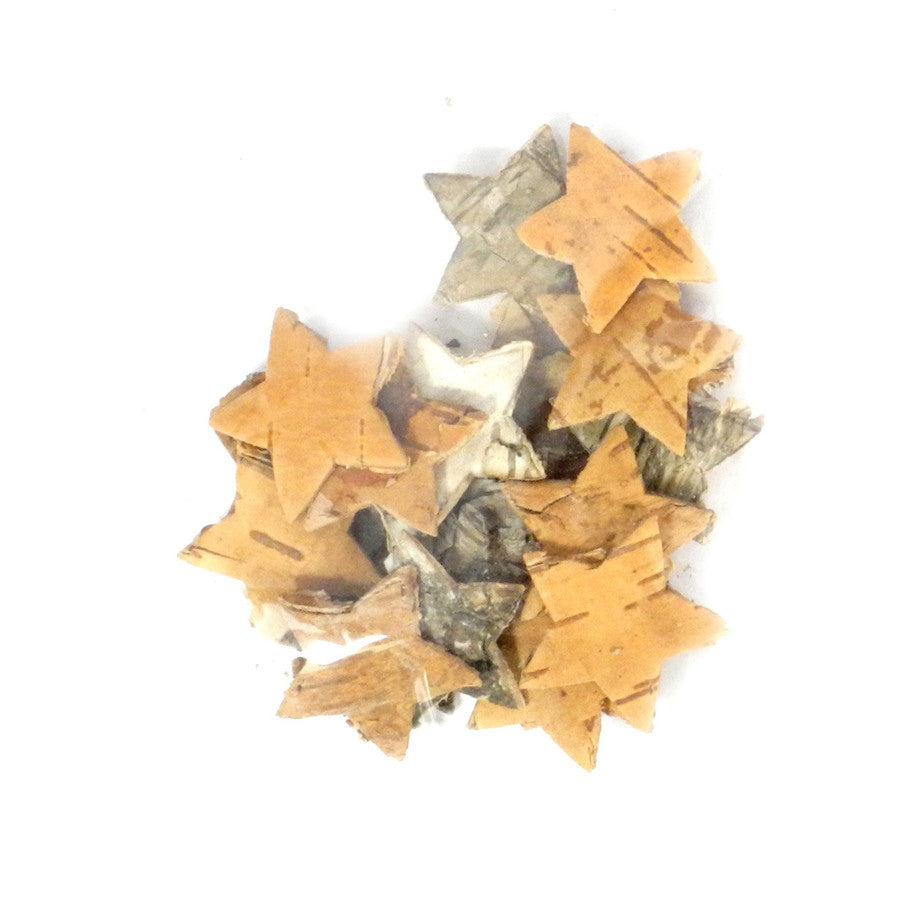 Birkenrinde Stern natur 3cm 20 Stück