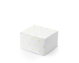 Geschenkboxen Gift Boxes weiß mit Herzen 6x3,5x5,5cm 10 Stück