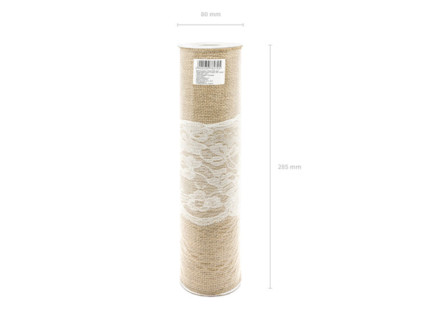 Jute-Tischläufer mit Spitze 28x275cm Sackleinen-Tischläufer