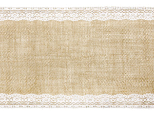Jute-Tischläufer mit Spitze 28x275cm Sackleinen-Tischläufer