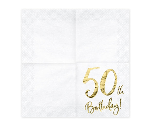 Serviette Geburtstag 50th Birthday 20 Stk. 33x33cm