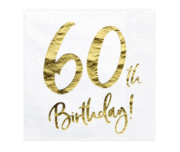 Serviette Geburtstag 60. Geburtstag 20 Stk. 33x33cm