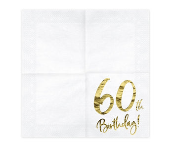 Serviette Geburtstag 60. Geburtstag 20 Stk. 33x33cm