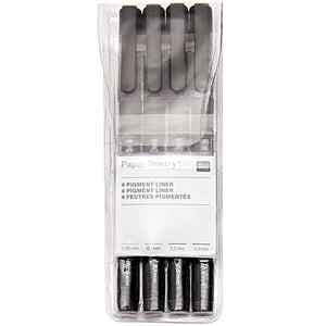 Paper Poetry Pigment Liner schwarz 4 Stifte