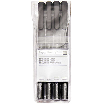 Paper Poetry Pigment Liner schwarz 4 Stifte