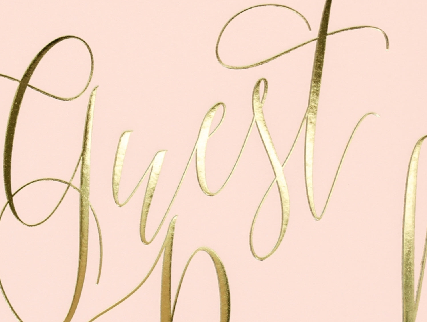 Gästebuch puderrosa Gästebuch Goldfolienprägung 20x24,5cm 22 Blatt