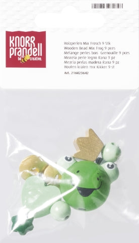 Holzperlen Mix Frosch 9 Stk. FSC 100 %