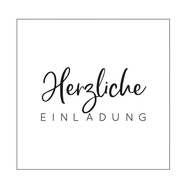 Prägeschablone Herzliche Einladung Mundart Stempel Embossingfolder 15x15cm